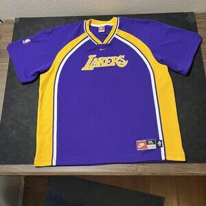 Nike Los Angeles LA Lakers Warm Up Jacket Kobe Shaq Jersey Center Swoosh 90s XL